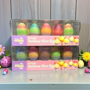 (2) 12 X Easter-Egg Rainbow Glass Easter Eggs, Easter Decorative Lights NEW!